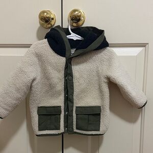 Old Navy Cream and Green Kids Jacket